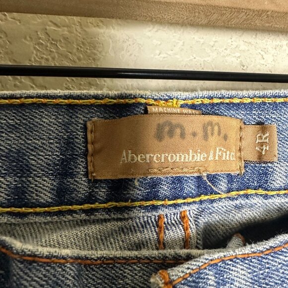 Abercrombie & Fitch Denim Jean Pant Women 4R Bootcut Flared Distressed Blue Y2K - Picture 5 of 14